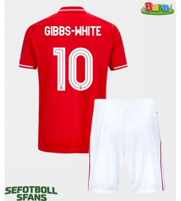 Nottingham Forest Morgan Gibbs-White #10 Hemmaställ Barn 2025-26 Kortärmad (+ Korta byxor)